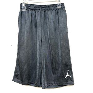 NIKE Air Jordan Youth Authentic Unlined Mesh Basketball Shorts Gray L 22" Pocket